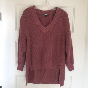 Oversized V-Neck Tunic Sweater